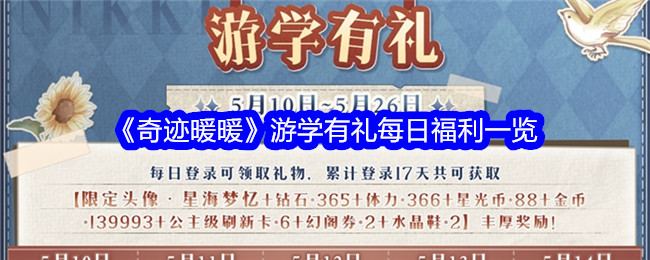 奇迹暖暖游学有礼福利是什么_奇迹暖暖学生装