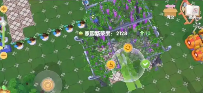 摩尔庄园家具怎么叠放花庭2